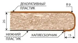 Столешница влагостойкая (3000*600*38) №44 Аргус темный в Новосибирске